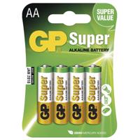 Alkalická baterie GP Super LR6 (AA), 4 ks