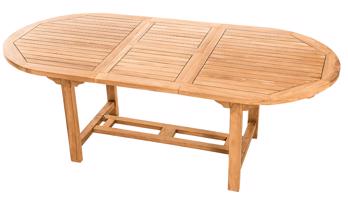 DEOKORK Zahradní oválný stůl SANTIAGO 160/210 x 100 cm (teak)