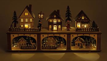 G. Wurm LED dřevěná zimní scéna domečky