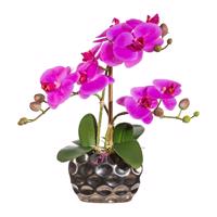 Gasper Umělá orchidej v oválné váze, 30 cm, fialová