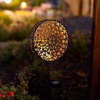 Haushalt international LED solární zahradní zápich Bronzový květ