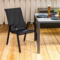 Haushalt international Ocelová zahradní židle stohovací, černá