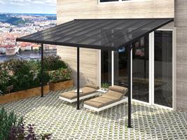 Pergola 557 x 305 cm (černá+šedý polykarbonát)