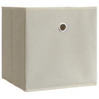 VCM Skládací úložná krabice Boxas, 2 ks, přírodní bílá