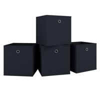 VCM Skládací úložná krabice Boxas, 4 ks, černá