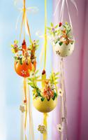 Weltbild Závěsné velikonoční dekorace Skořápky se zajíčky, sada 3 ks